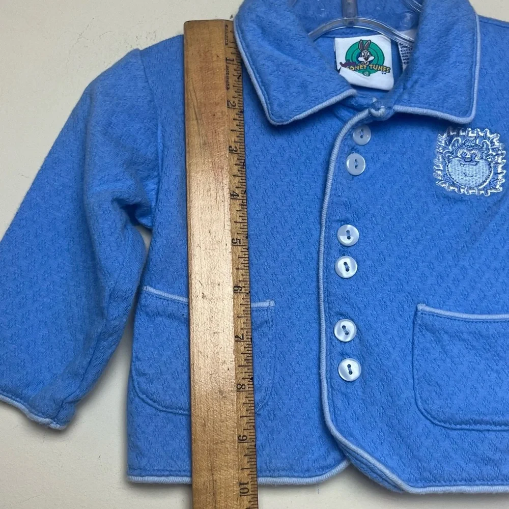 Vtg Baby Looney‎ Tunes PJ Top Button Up Infant Size 12M Taz 90s